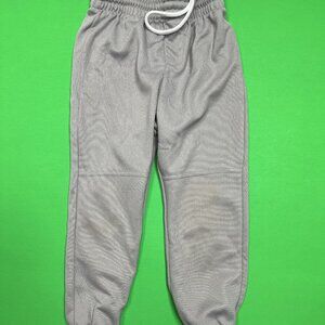 Little Boy Size XS Youth Unisex Kids Gray Baseball Softball Pants Elastic Waist